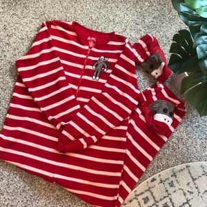 Nick & Nora Fleece Sock Monkey Women’s Onesie